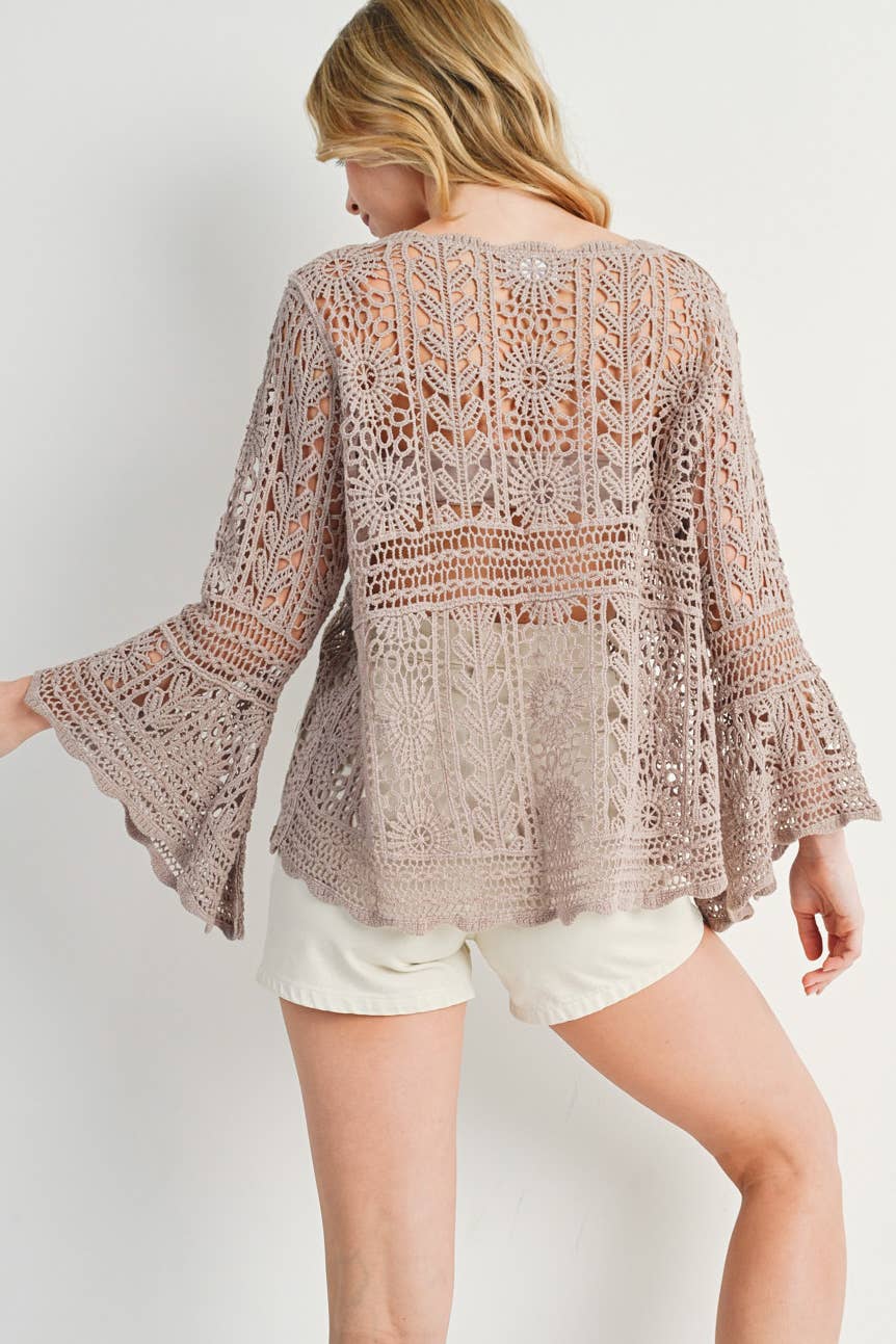 Latte Crochet Pullover