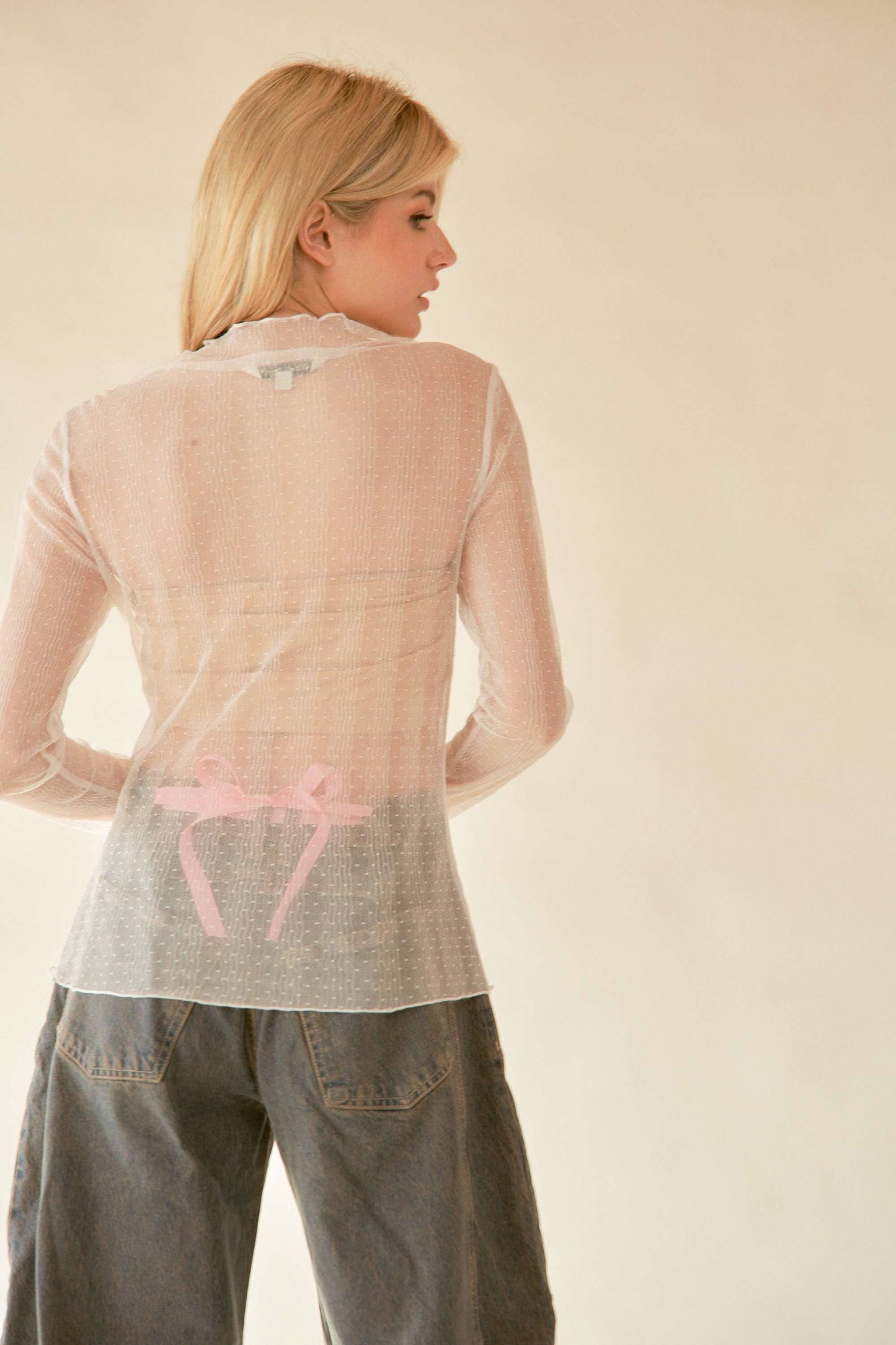Jacquelyn Dotted Mesh Top