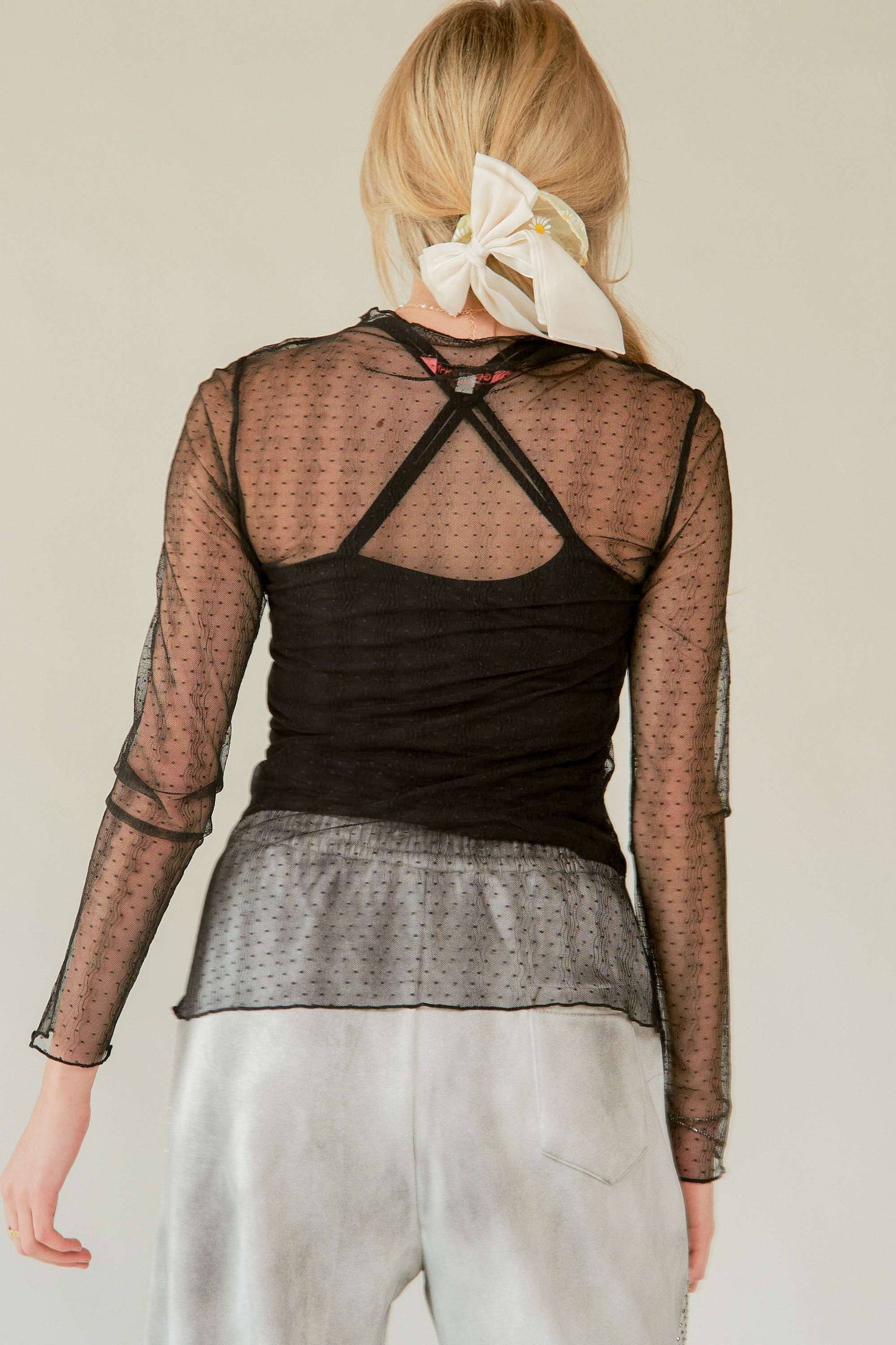 Jacquelyn Dotted Mesh Top