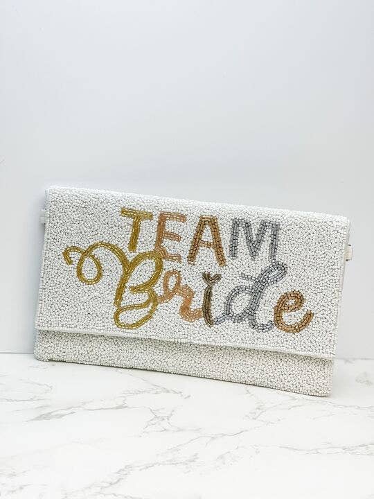 Team Bride Beaded Convertible Crossbody Bag