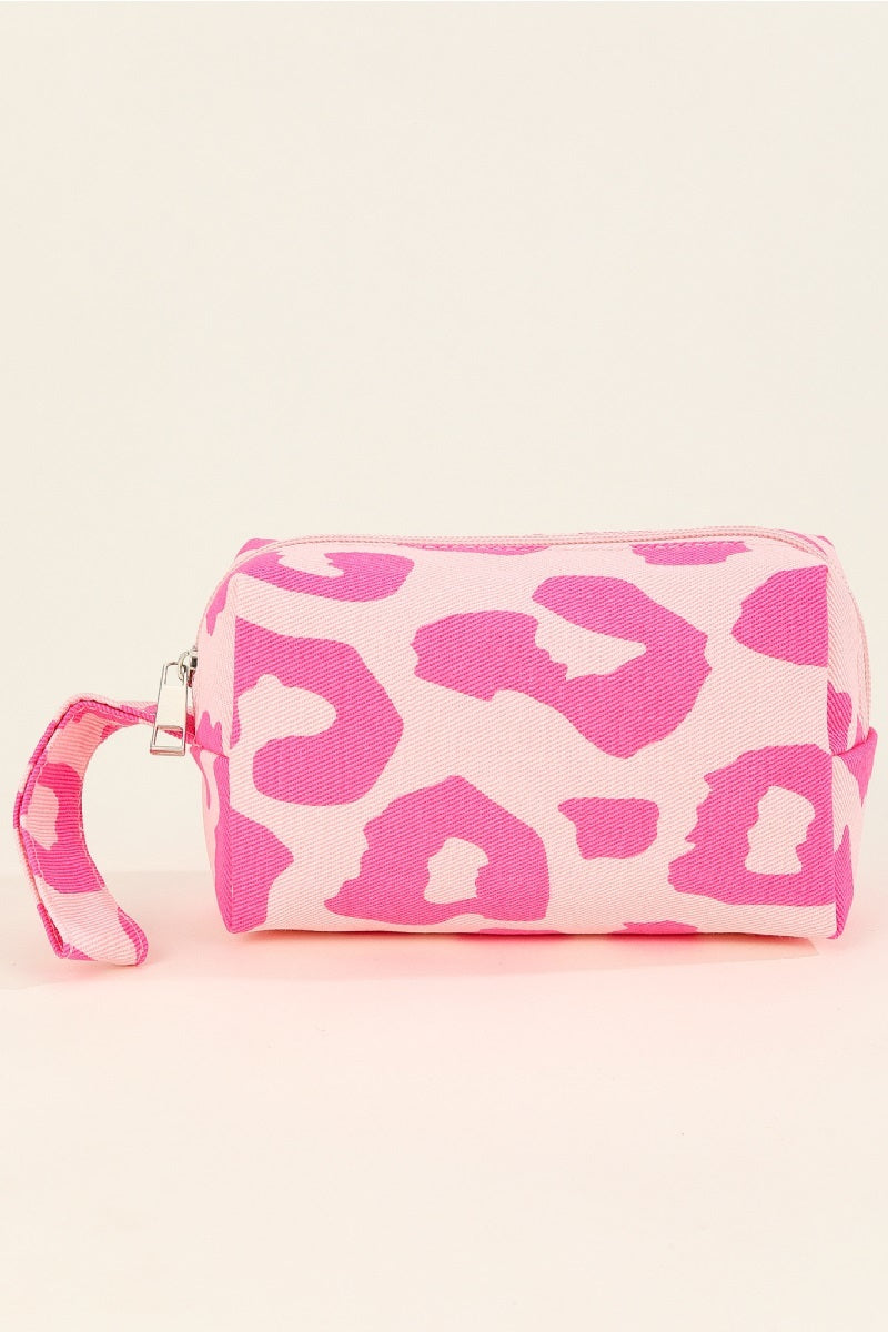 Pink Leopard Cosmetic Bag
