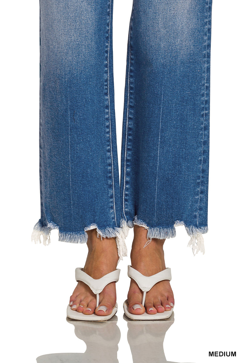 Maria Distressed-Hem Jeans