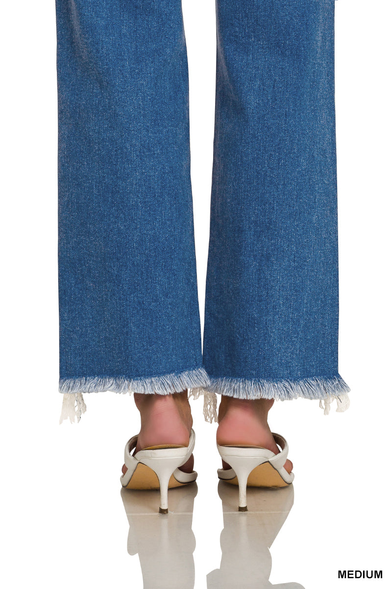 Maria Distressed-Hem Jeans