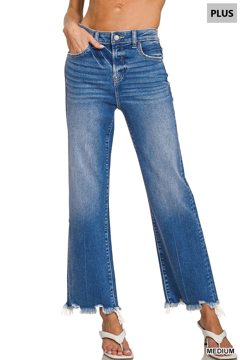 Maria Distressed-Hem Jeans