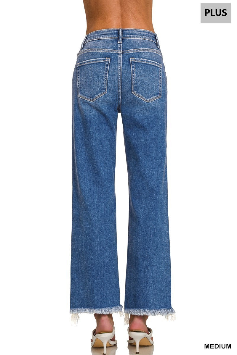 Maria Distressed-Hem Jeans