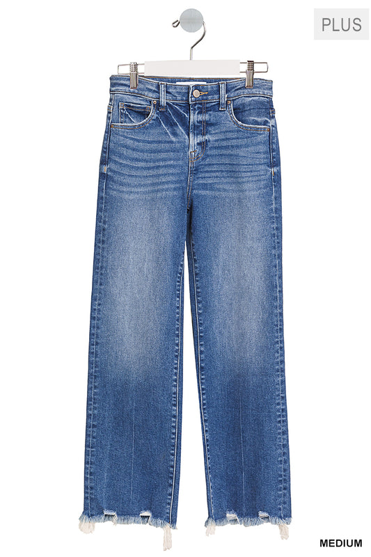 Maria Distressed-Hem Jeans
