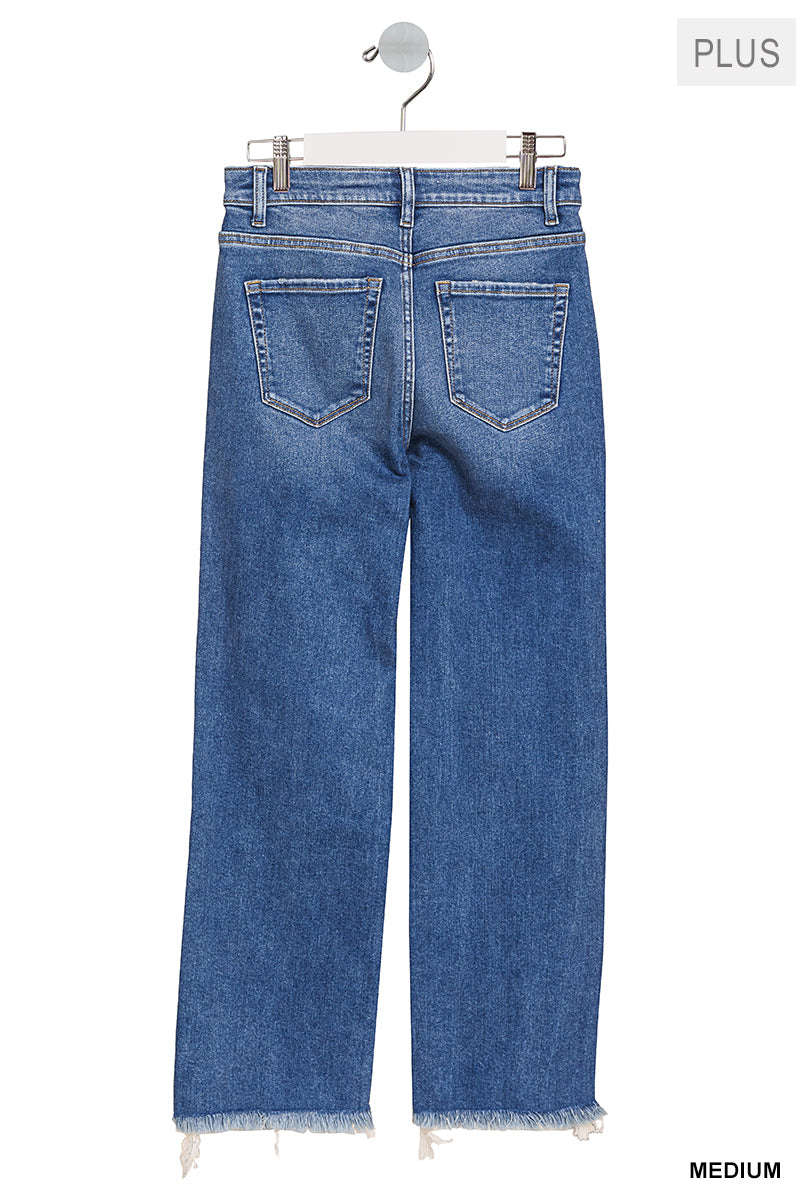 Maria Distressed-Hem Jeans