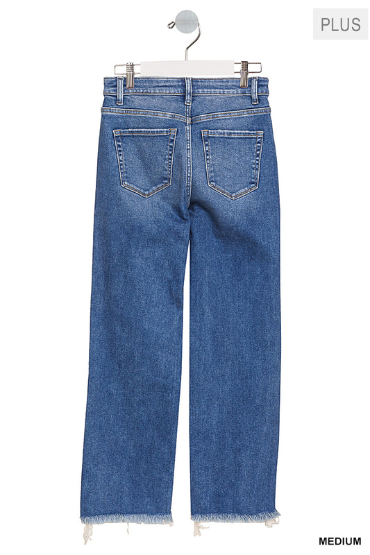 Maria Distressed-Hem Jeans