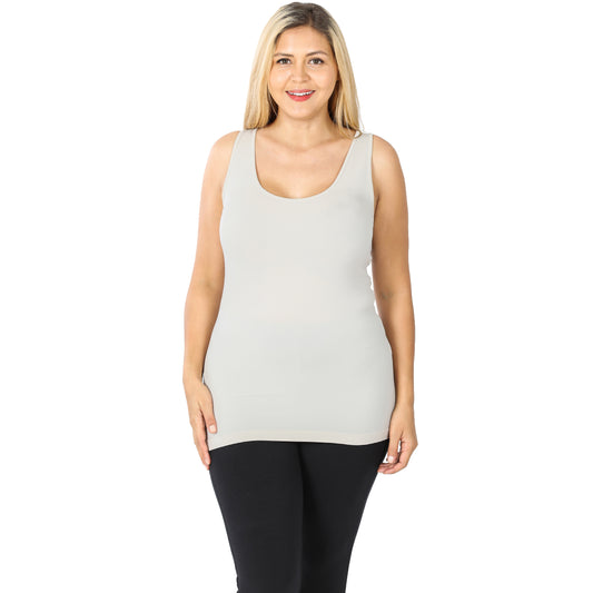 Seamless Scoop Neck Tank Top - Curvy