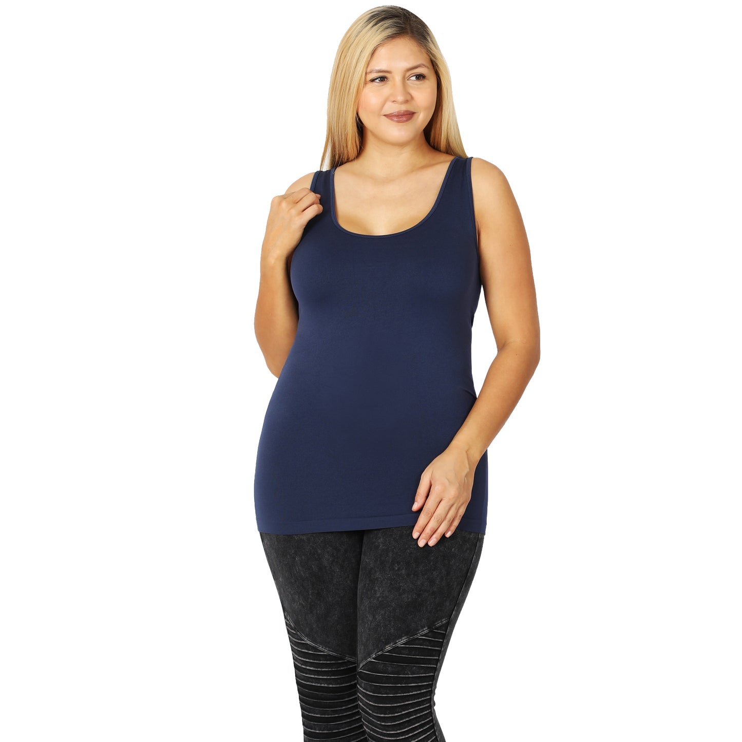 Seamless Scoop Neck Tank Top - Curvy
