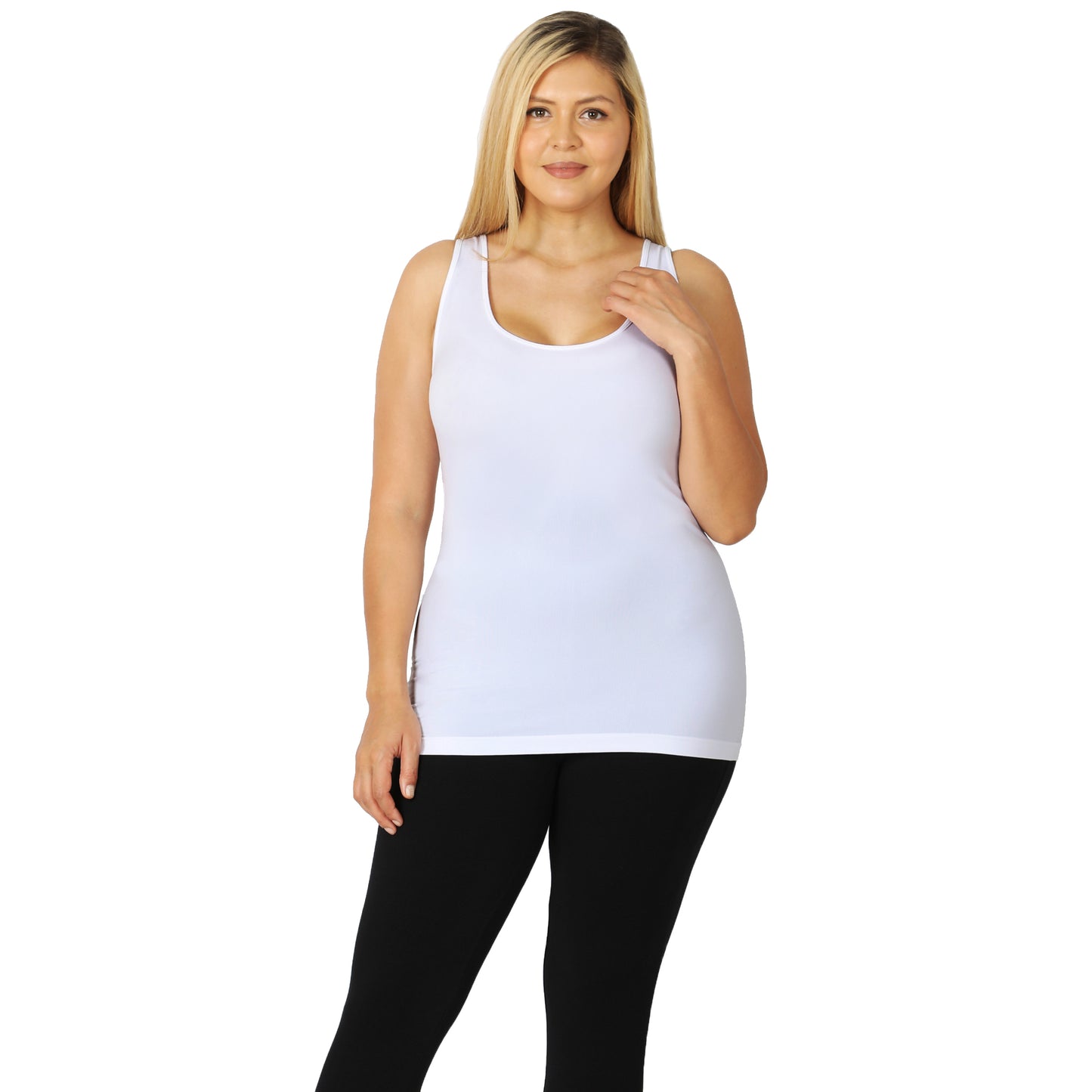 Seamless Scoop Neck Tank Top - Curvy