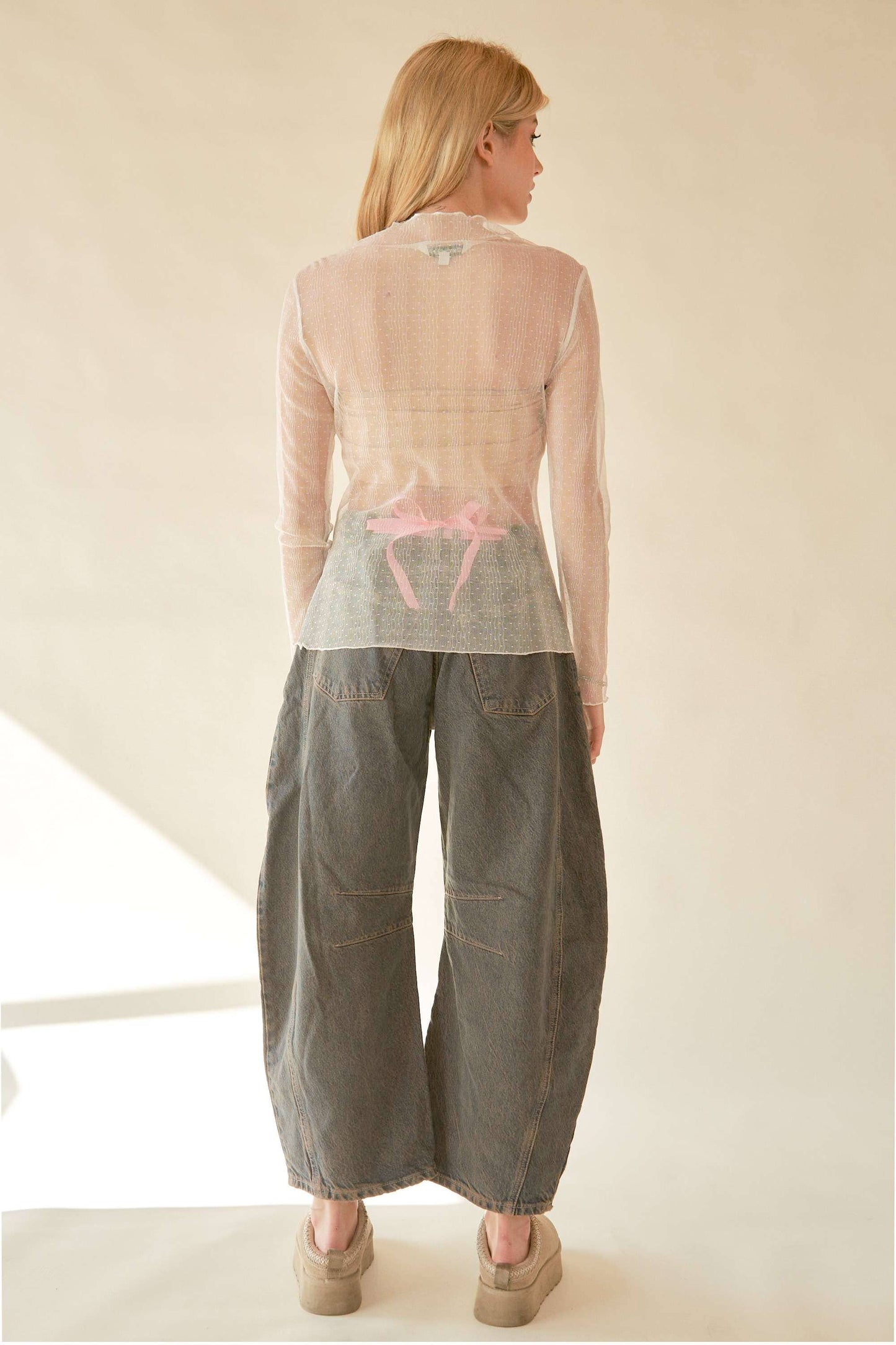 Jacquelyn Dotted Mesh Top