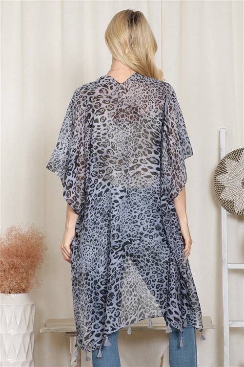 Leopard Tassel Kimono