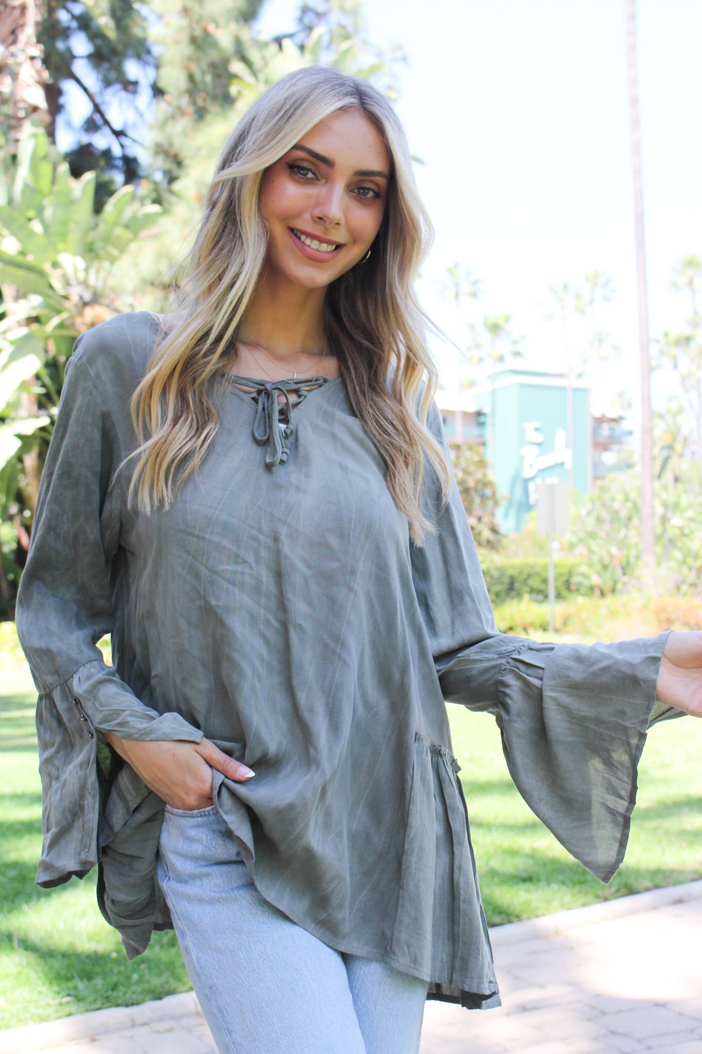 Monique Lace Up Long Sleeve