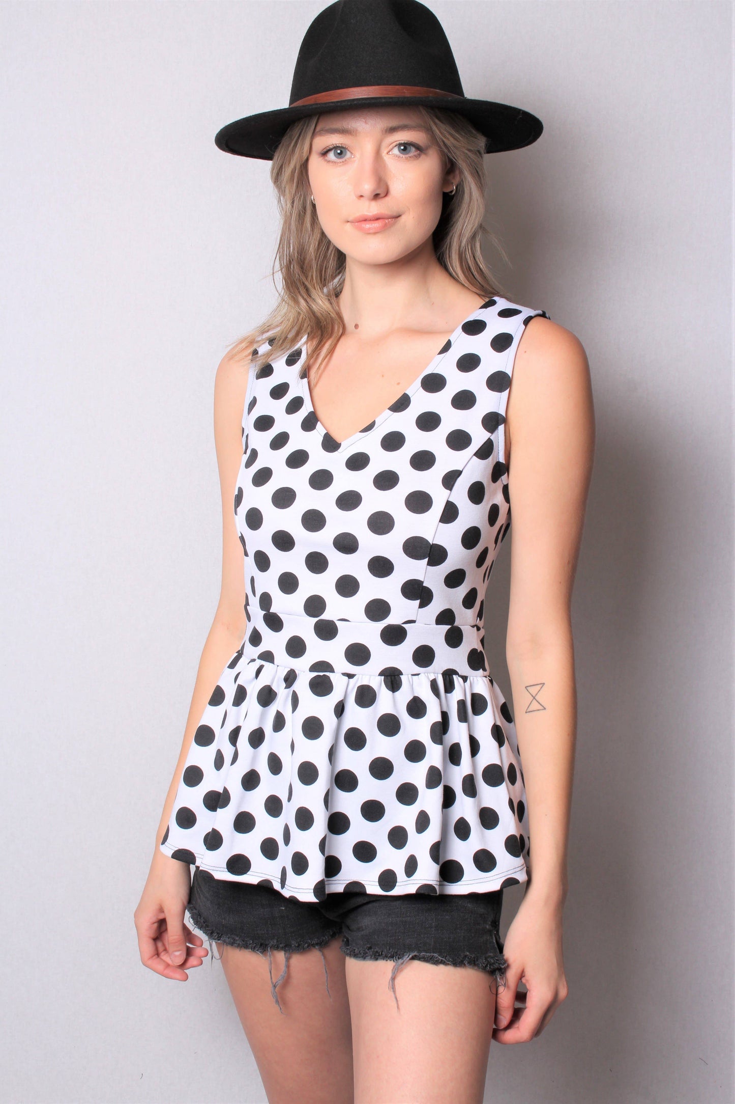 Dot Peplum Top