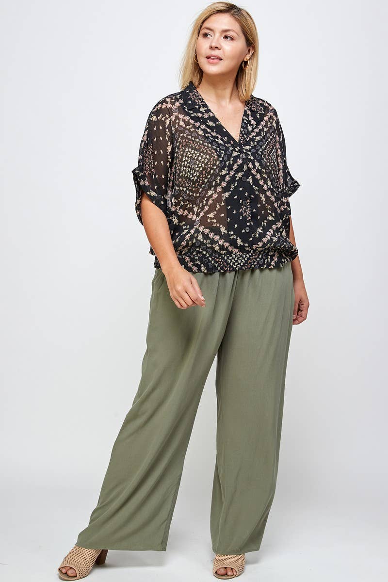 Olive Wide Leg Pants