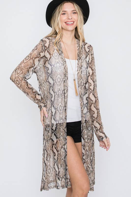 Margot Python Mesh Cardigan