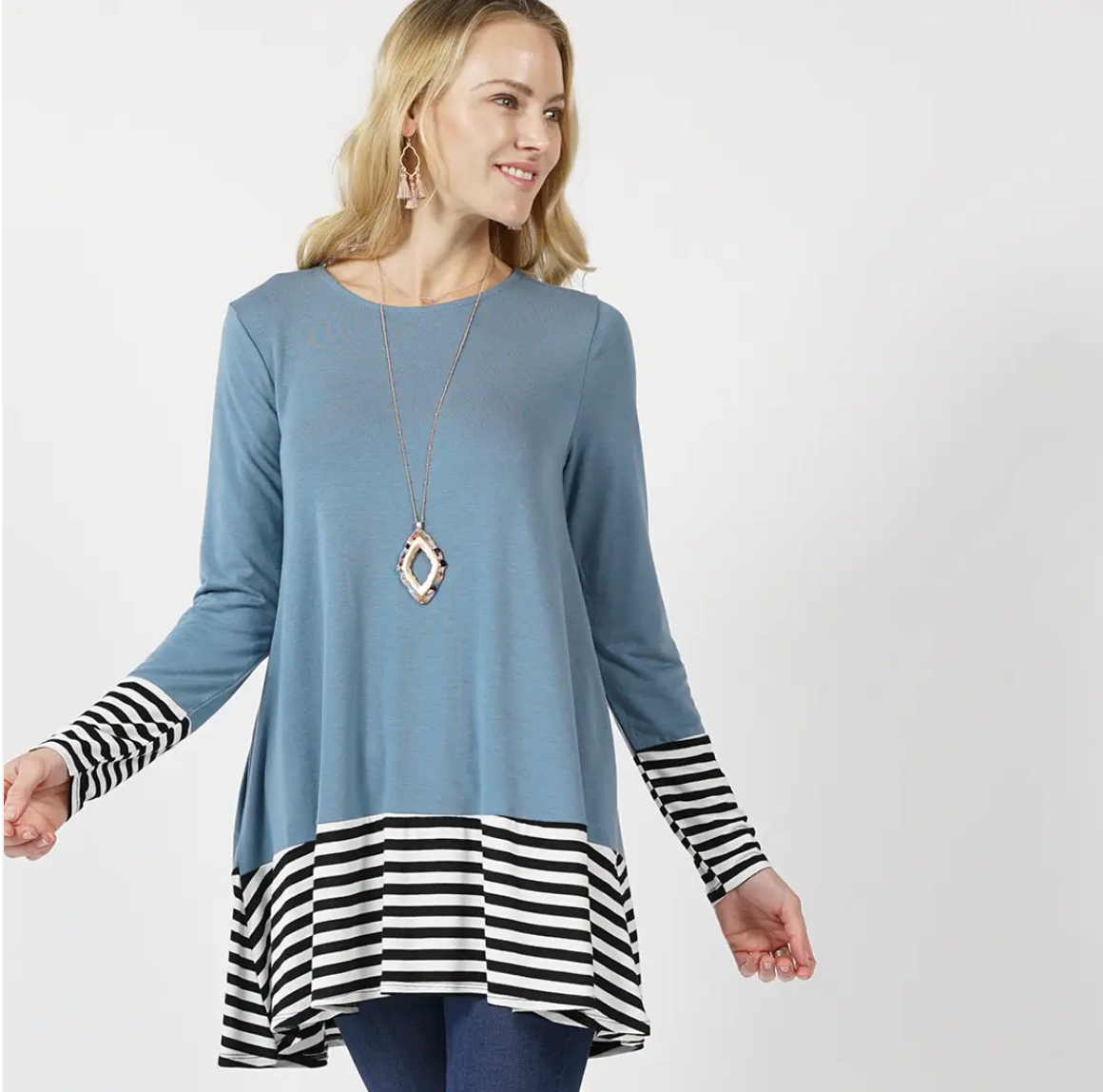 Striped Color Block Tunic