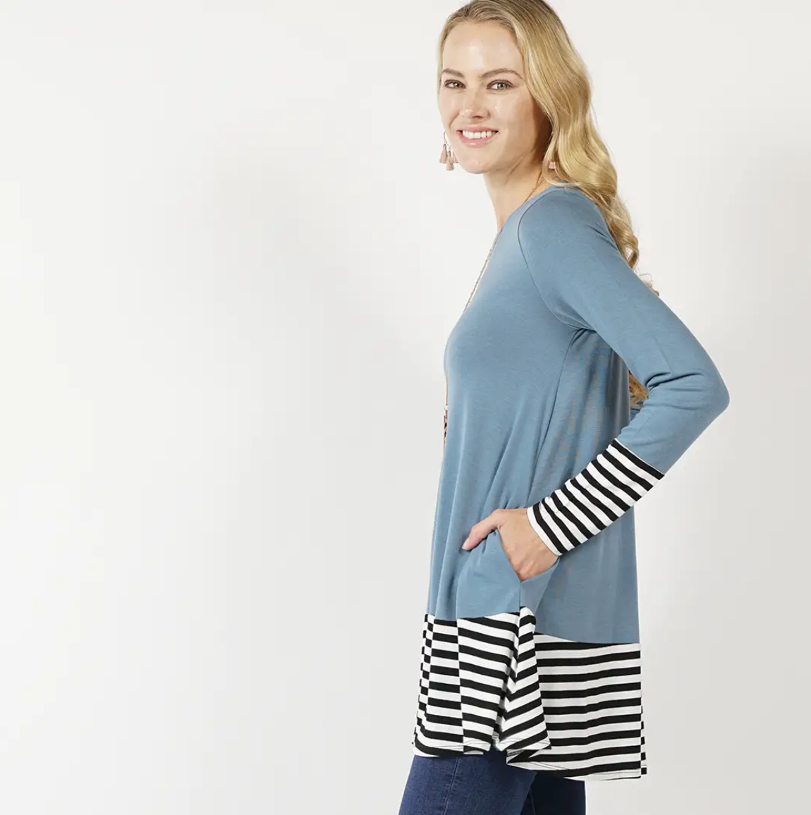 Striped Color Block Tunic