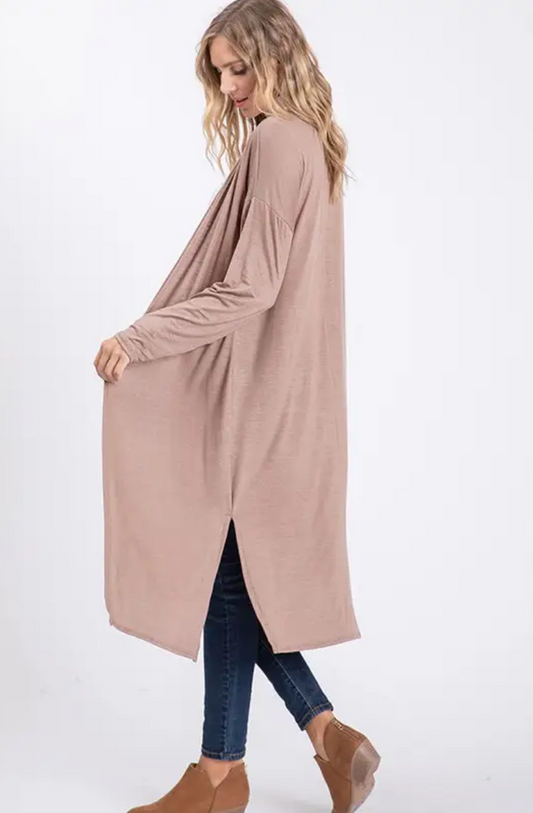 Dorey Tan Long Sleeve Duster Cardigan