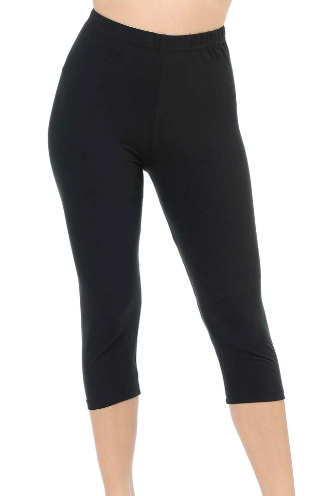 Buttery Soft Capri Leggings - Black