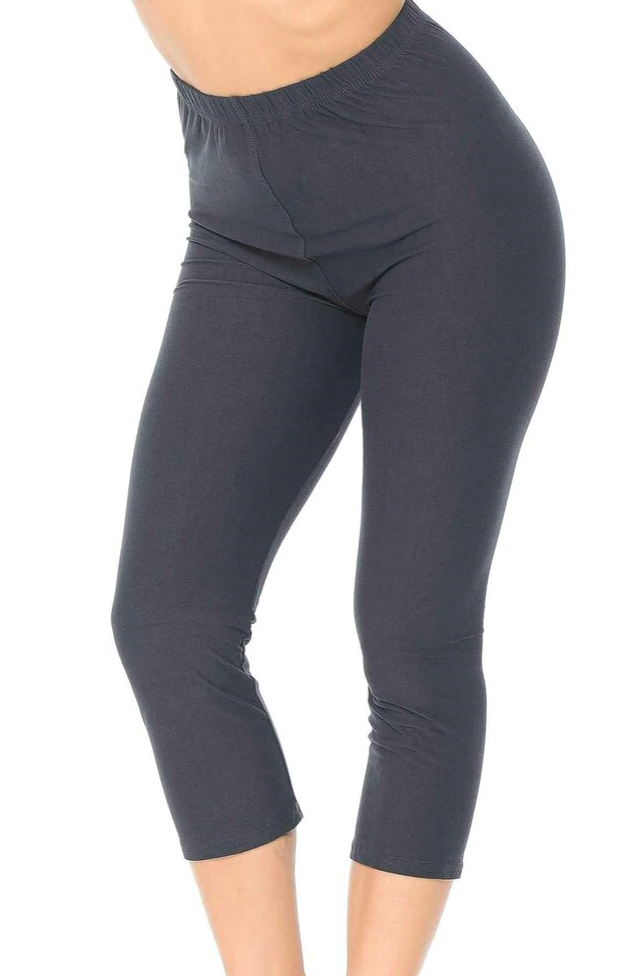 Buttery Soft Capri Leggings - Charcoal