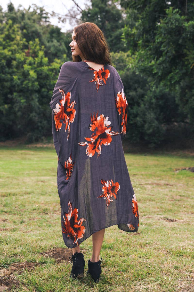 Floral Print Kimono