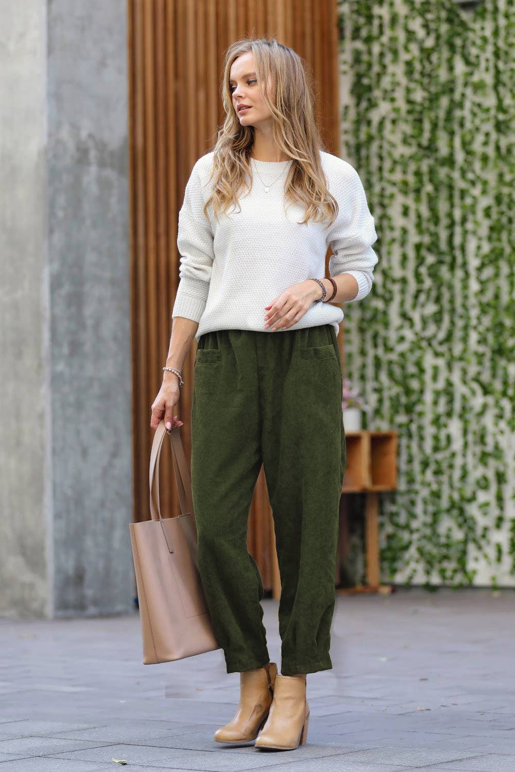 Olive Corduroy Pants