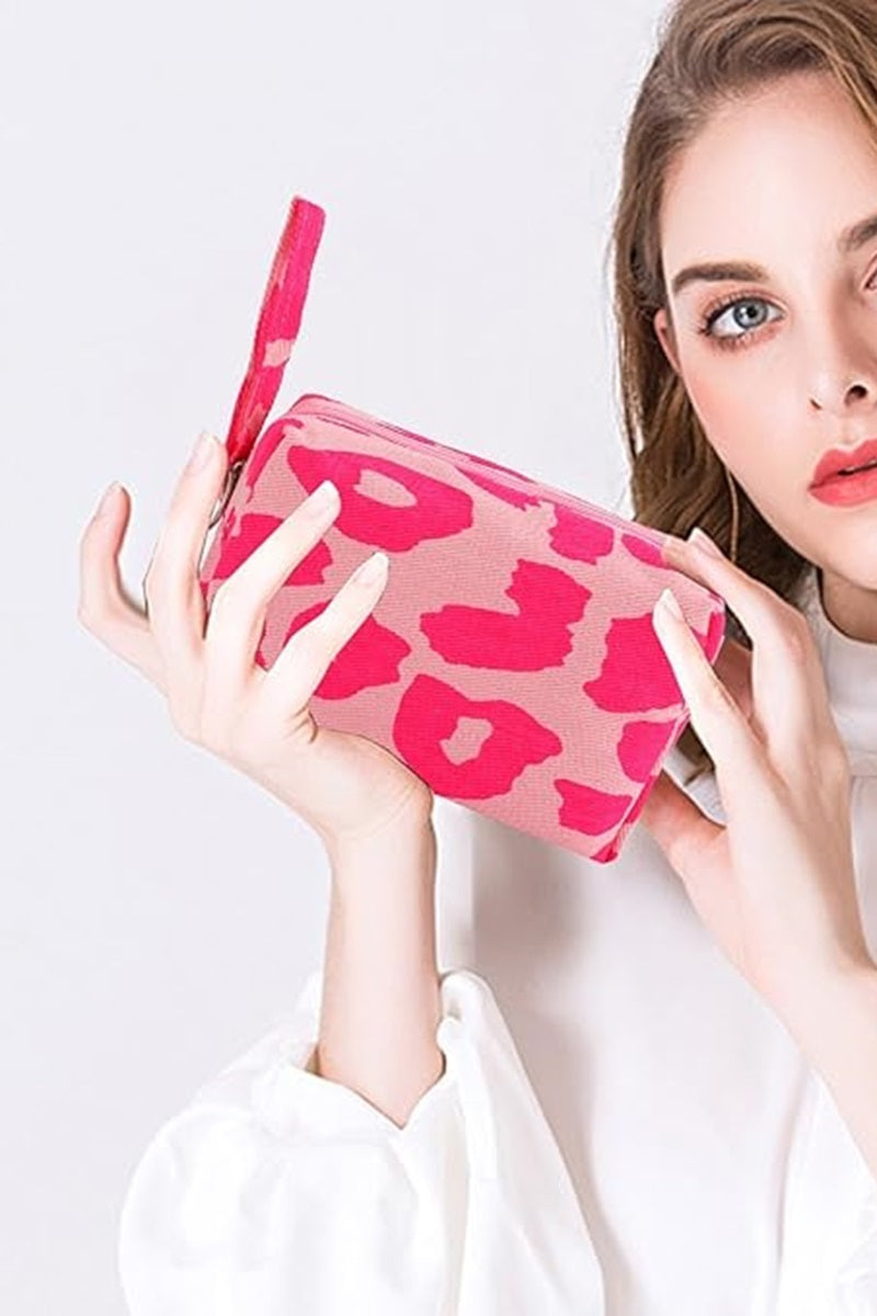 Pink Leopard Cosmetic Bag