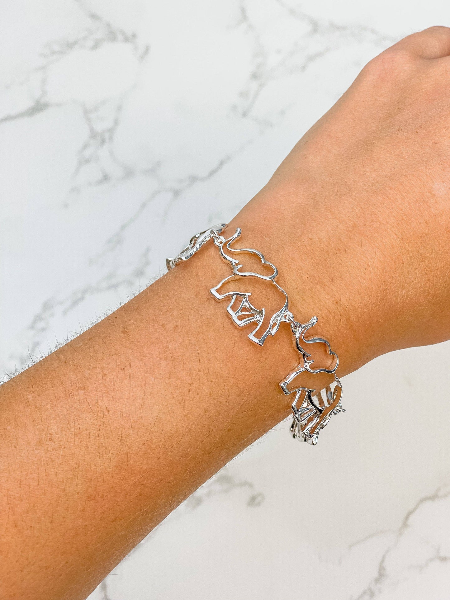 Silver Elephant Magnetic Bracelet