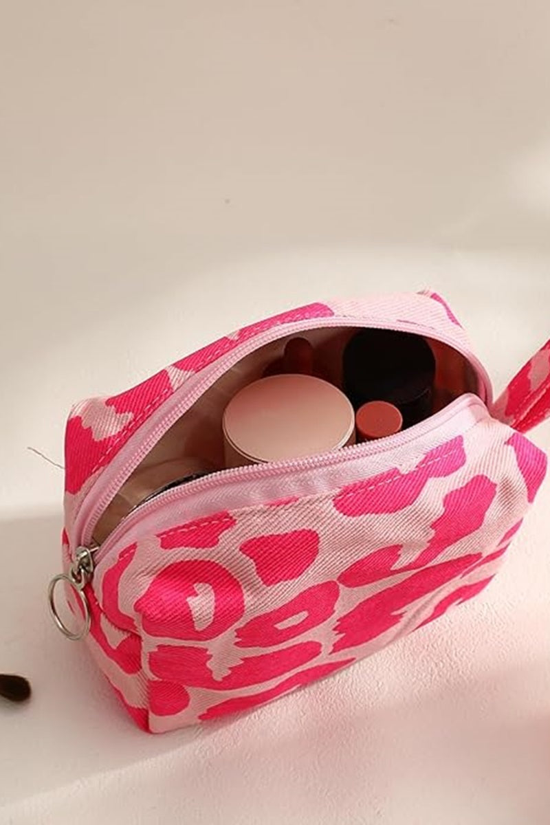 Pink Leopard Cosmetic Bag