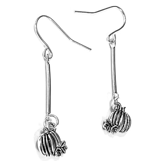 Silver Pumpkin Earrings