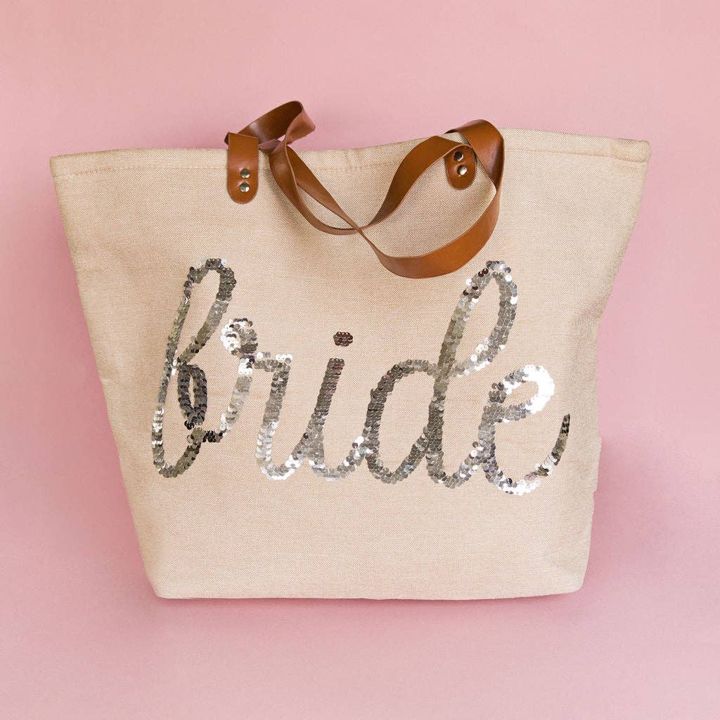 Bride Sequined Tote Bag