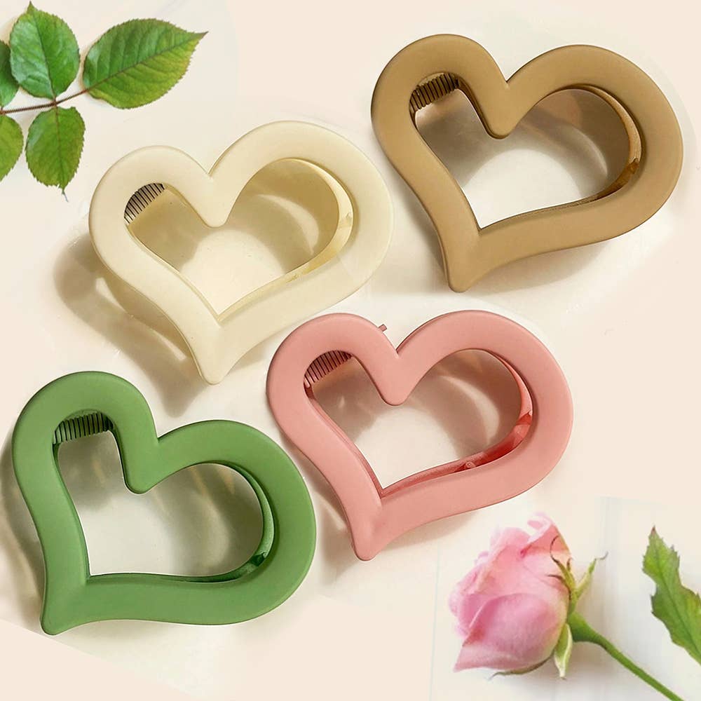 42POPS - ,.Valentine Heart Hair Claw Clip (Assorted): OS / PinkMix-163490