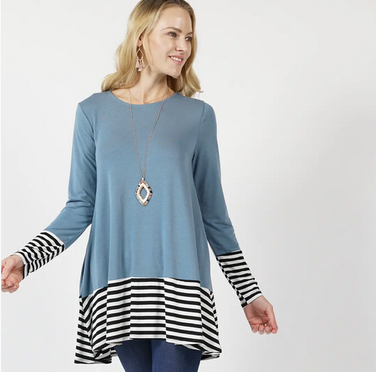 Striped Color Block Tunic