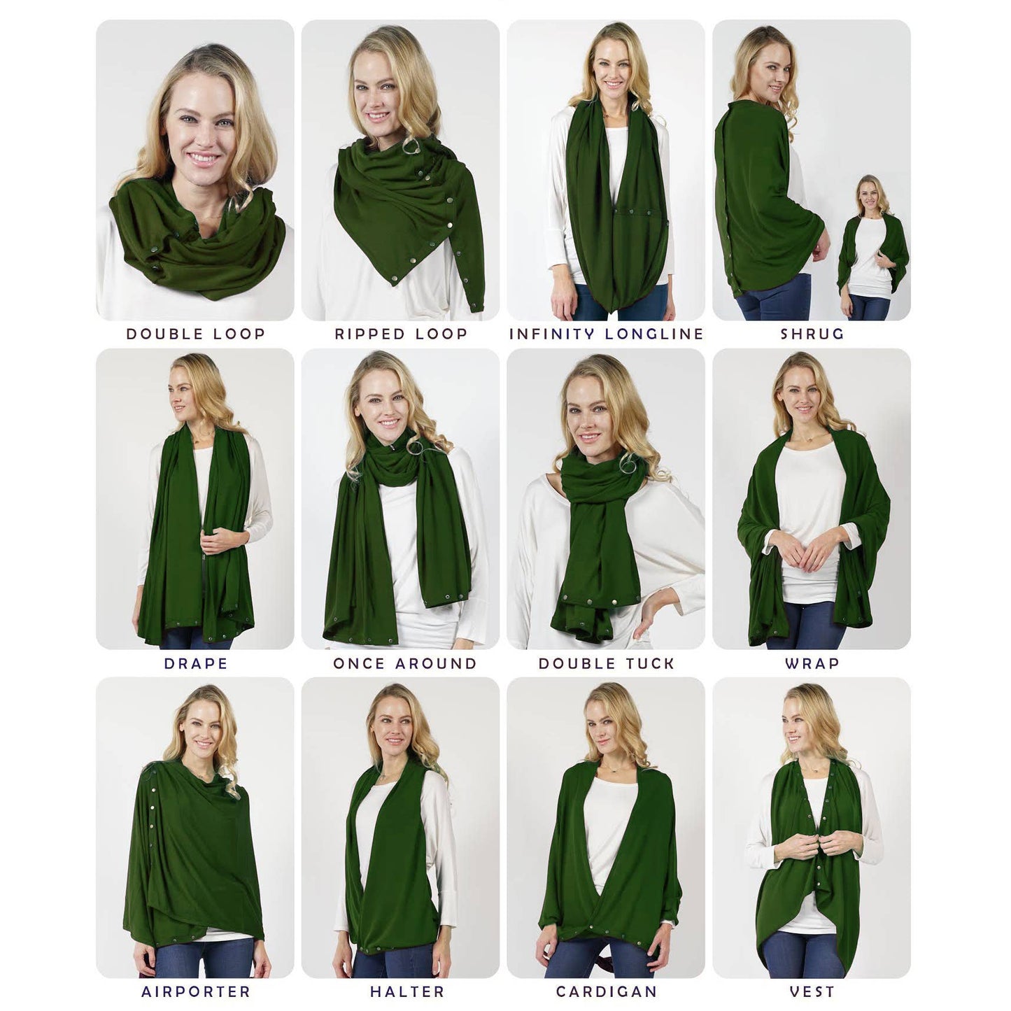 Convertible Wrap Scarf (Army Green)